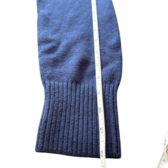 Banana Republic Blue Cableknit Cotton Sweater L Textured Knit Crewneck - Picture 8 of 11
